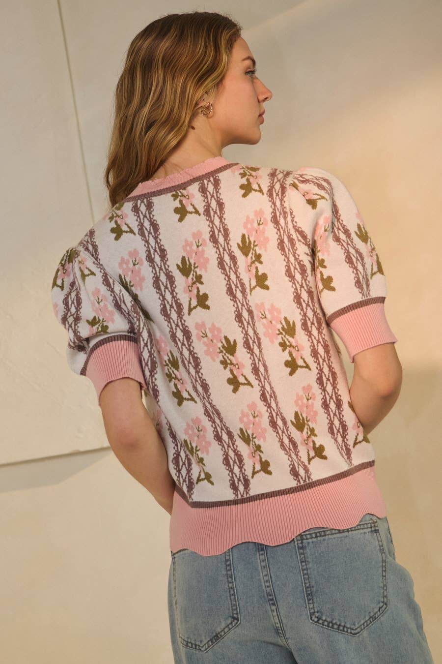 Plus Floral Jacquard Sweater
