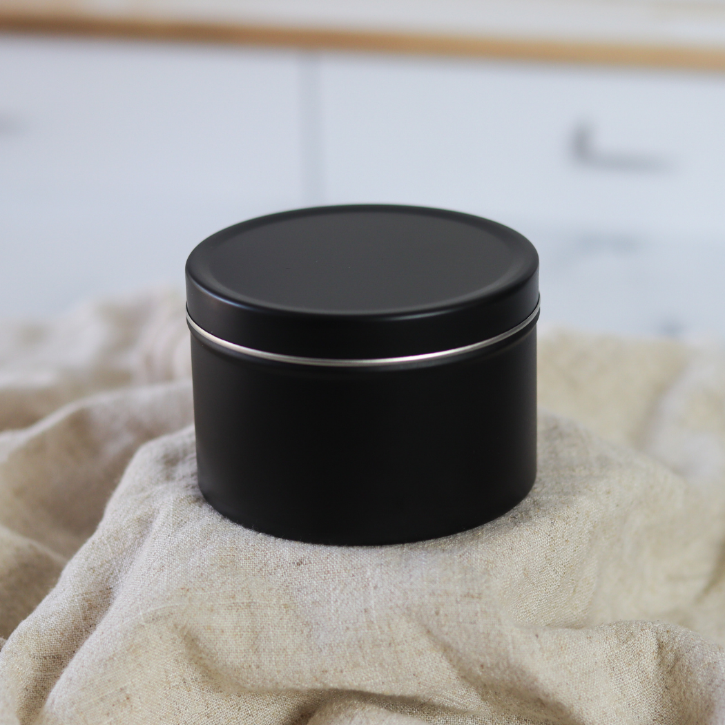 Strawberries + Cream - 6 oz. Matte Black Soy Candle Tin