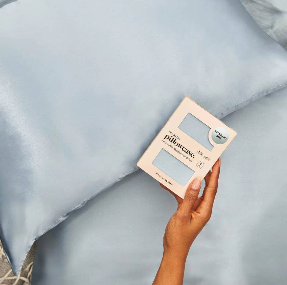 KITSCH King Satin Pillowcase - Haze Blue