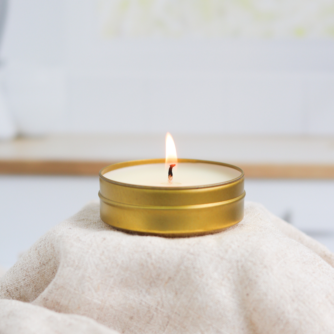 Honey + Spiced Pear - 1.5 oz. Gold Tin Soy Candle