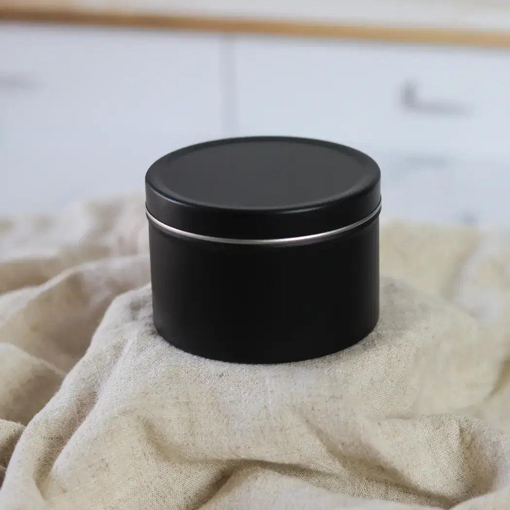 Basil + Lemongrass - 6 oz. Matte Black Soy Candle Tin