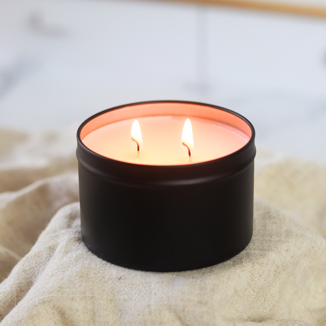Pumpkin Spice - 6 oz. Matte Black Soy Candle Tin
