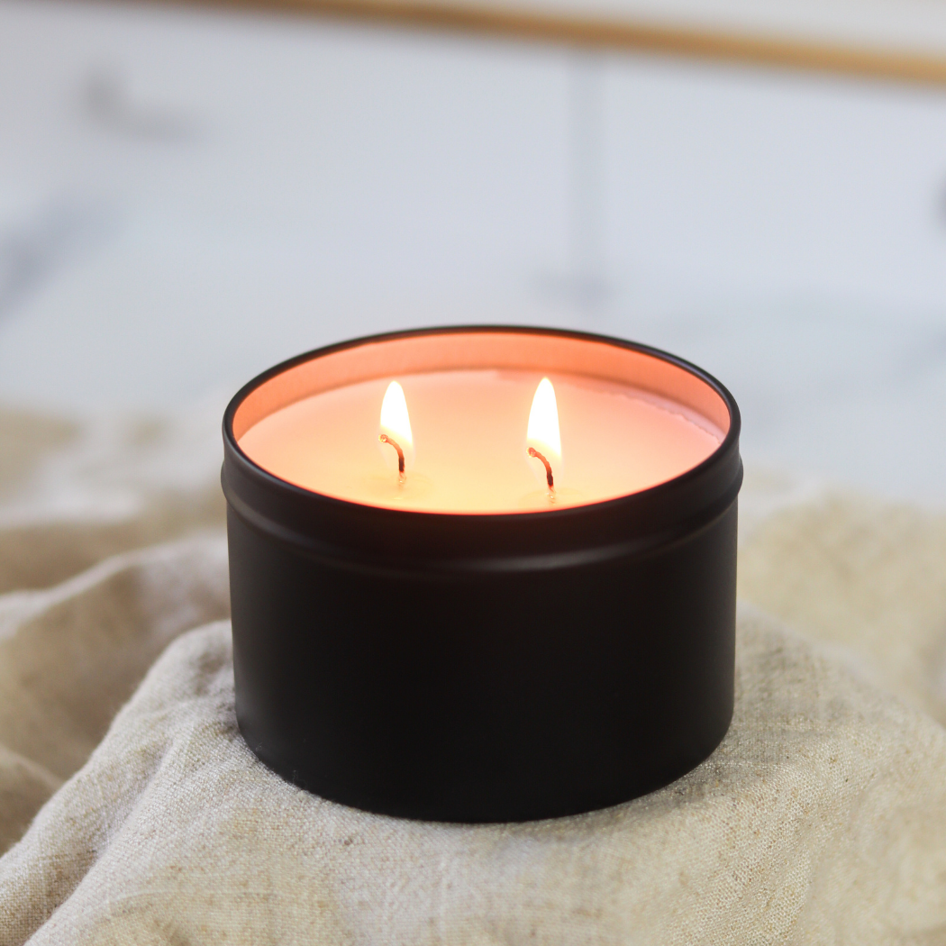 Sea Salt + Orchid - 6 oz. Matte Black Soy Candle Tin