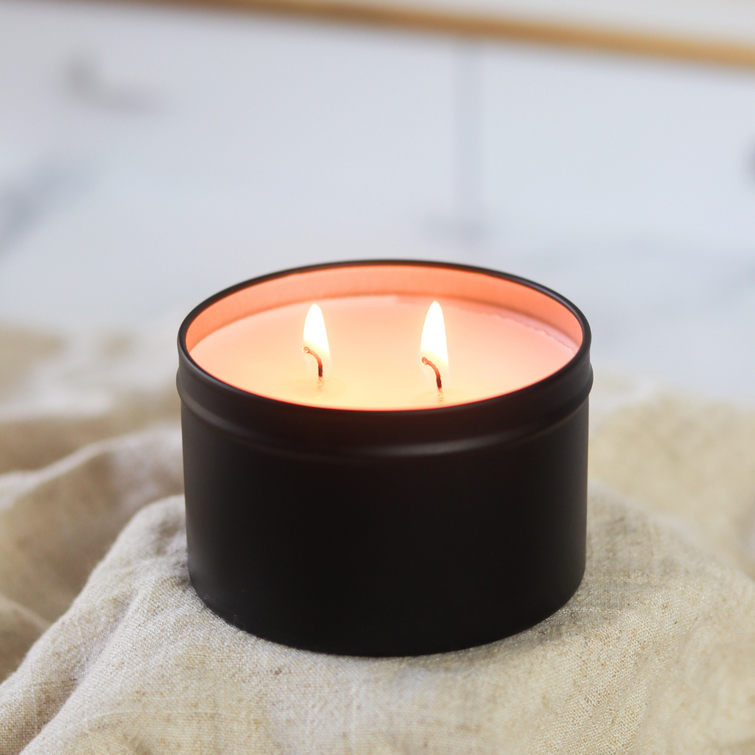 Honey + Spiced Pear - 6 oz. Matte Black Soy Candle Tin