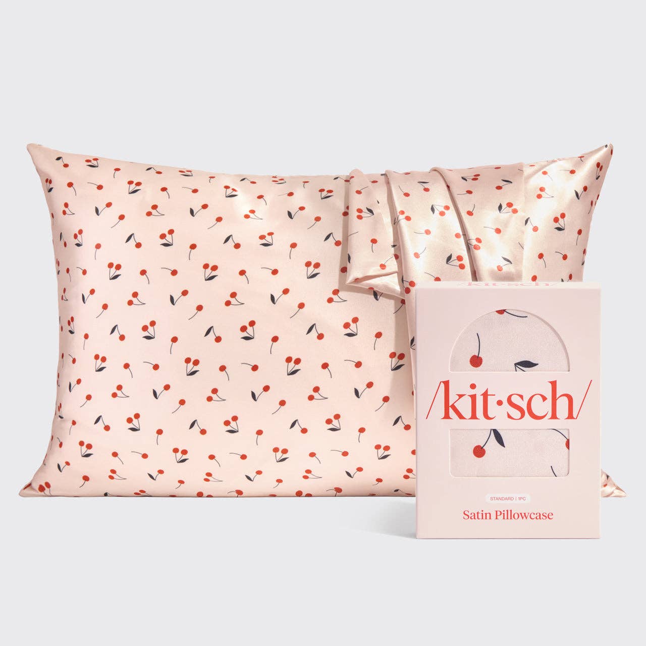 KITSCH Satin Pillowcase Standard - Cherry Print
