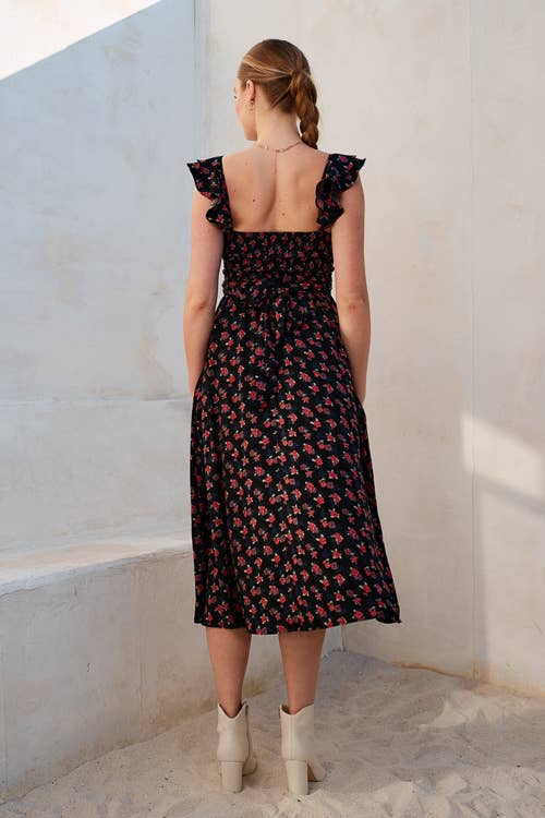 Jardin Enchanté Sweetheart Midi Dress