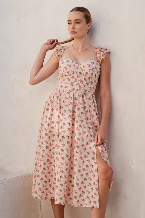 Jardin Enchanté Sweetheart Midi Dress