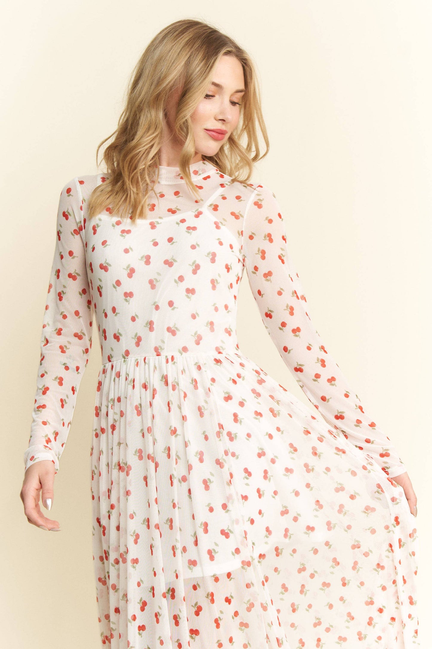 Cherry Print Maxi Dress