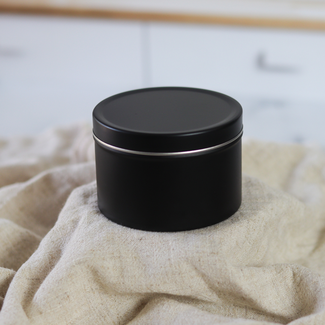 Linen + Sea Salt - 6 oz. Matte Black Soy Candle Tin