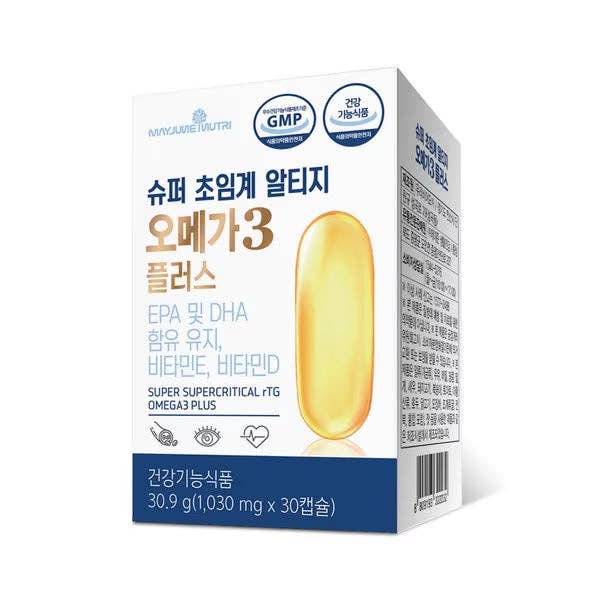 Korean Super Critical rTG Omega-3 Plus Vitamin D (30 Capsules)