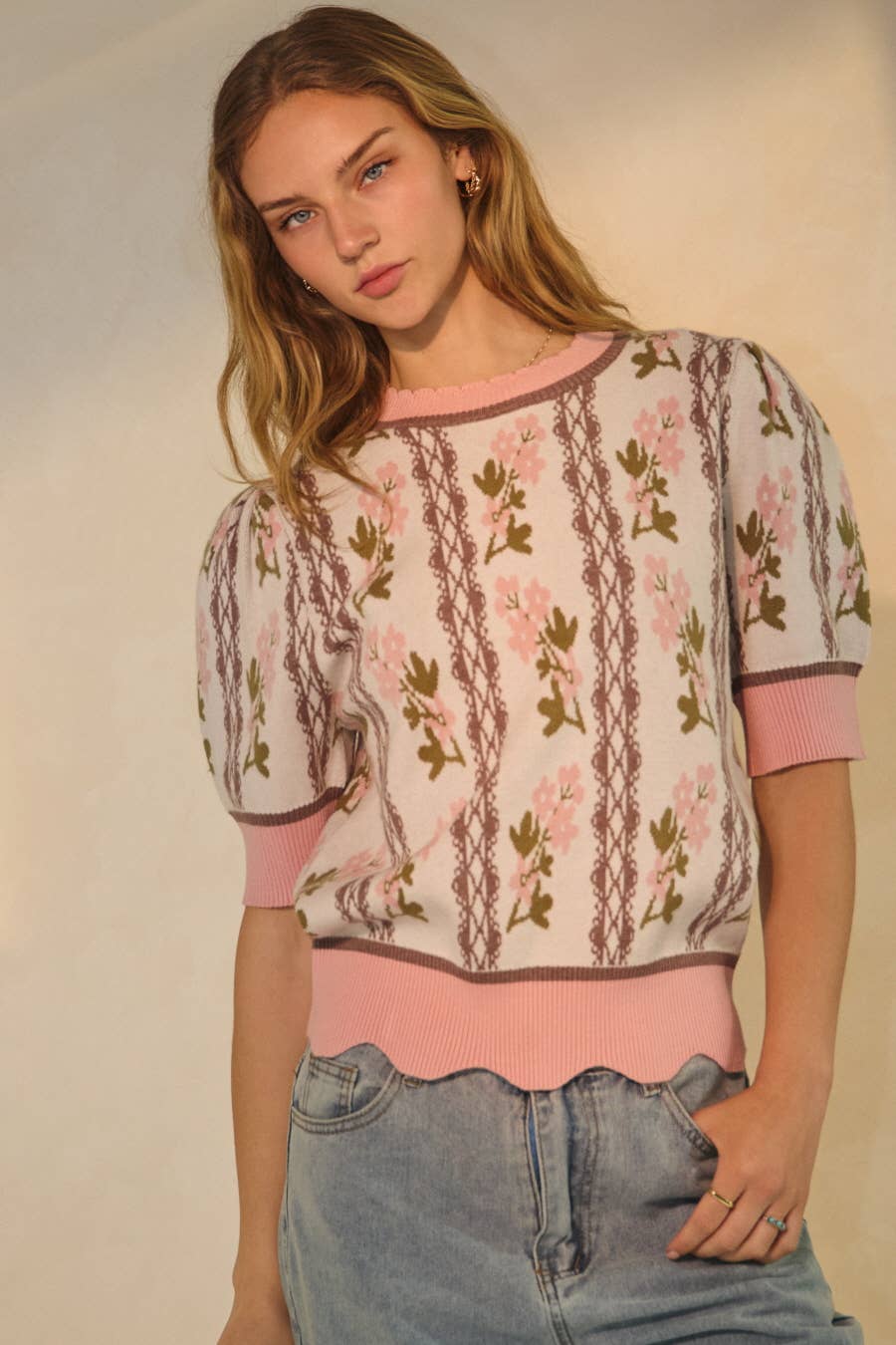Floral Jacquard Sweater