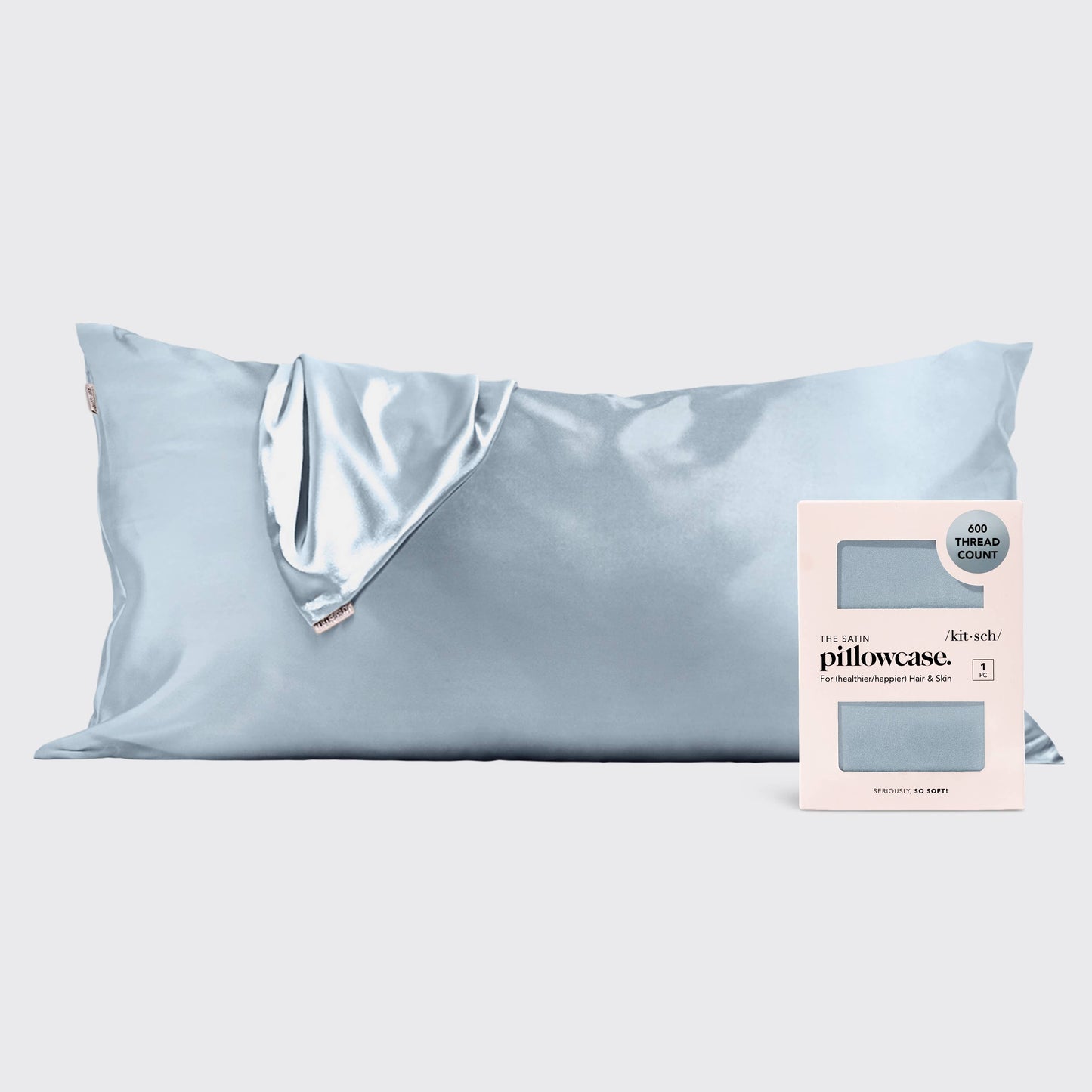 KITSCH King Satin Pillowcase - Haze Blue