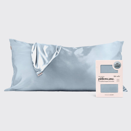 KITSCH King Satin Pillowcase - Haze Blue