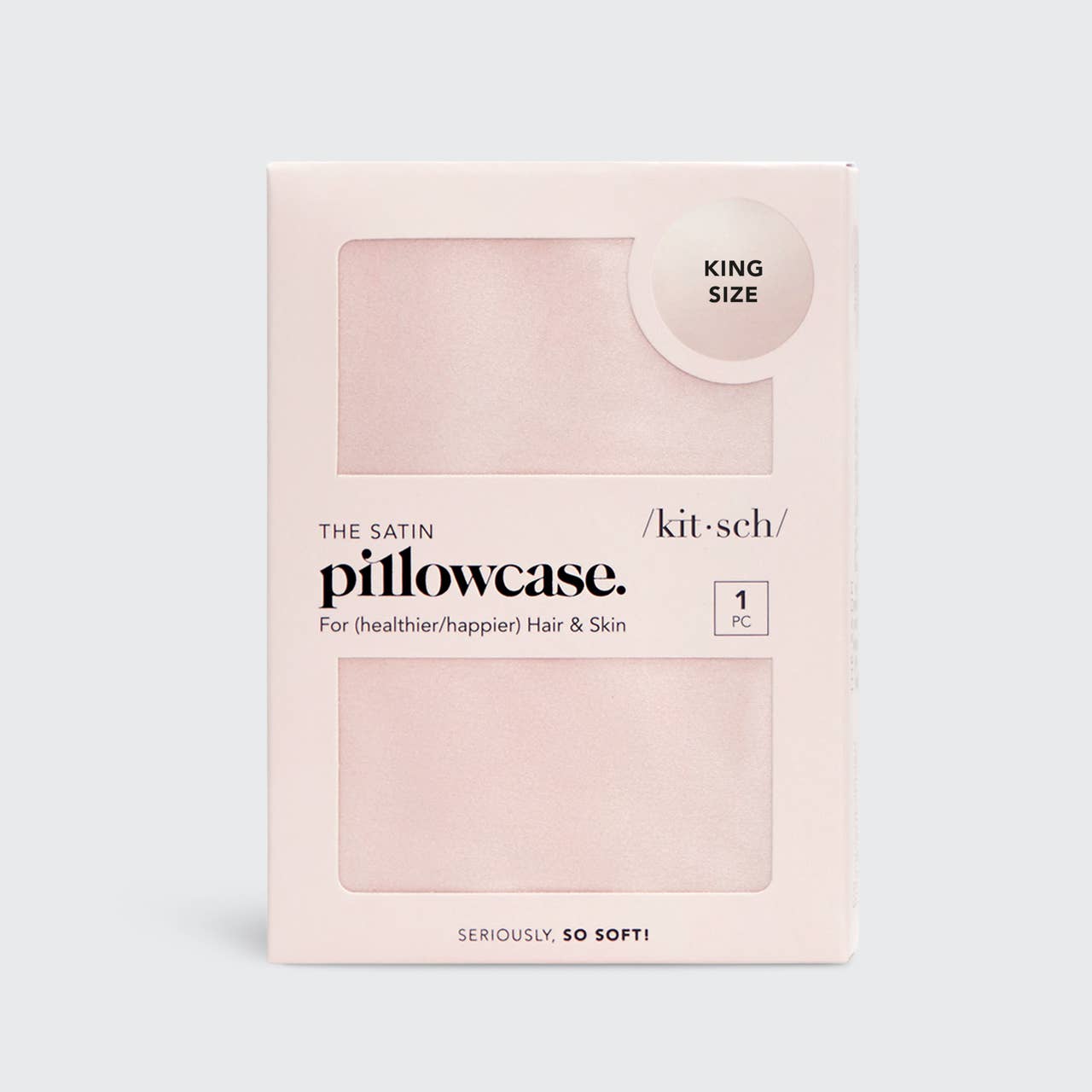 KITSCH Satin King Pillowcase - Blush