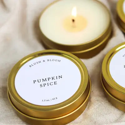 Pumpkin Spice - 1.5 oz. Gold Tin Soy Candle