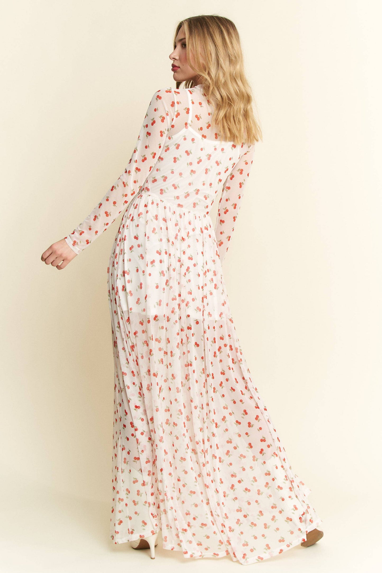 Cherry Print Maxi Dress