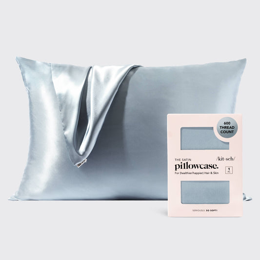 KITSCH Standard Satin Pillowcase - Haze Blue
