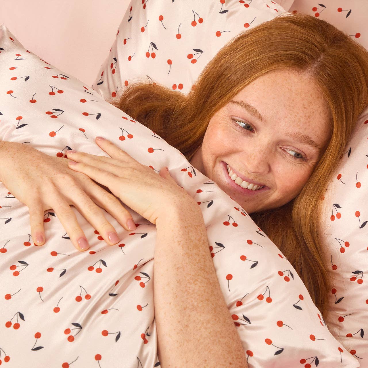 KITSCH Satin Pillowcase King - Cherry Print