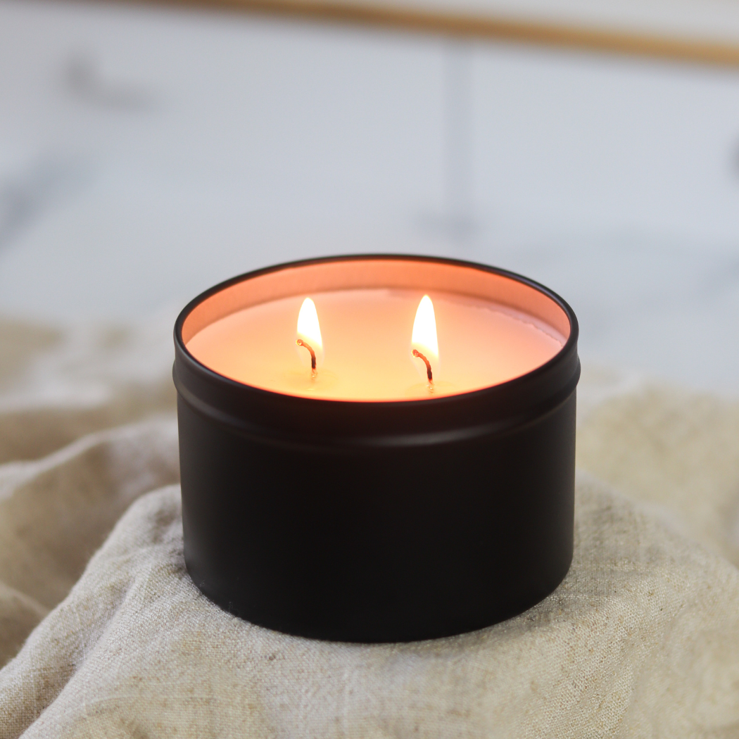 Linen + Sea Salt - 6 oz. Matte Black Soy Candle Tin