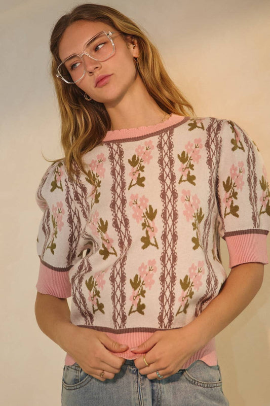 Floral Jacquard Sweater