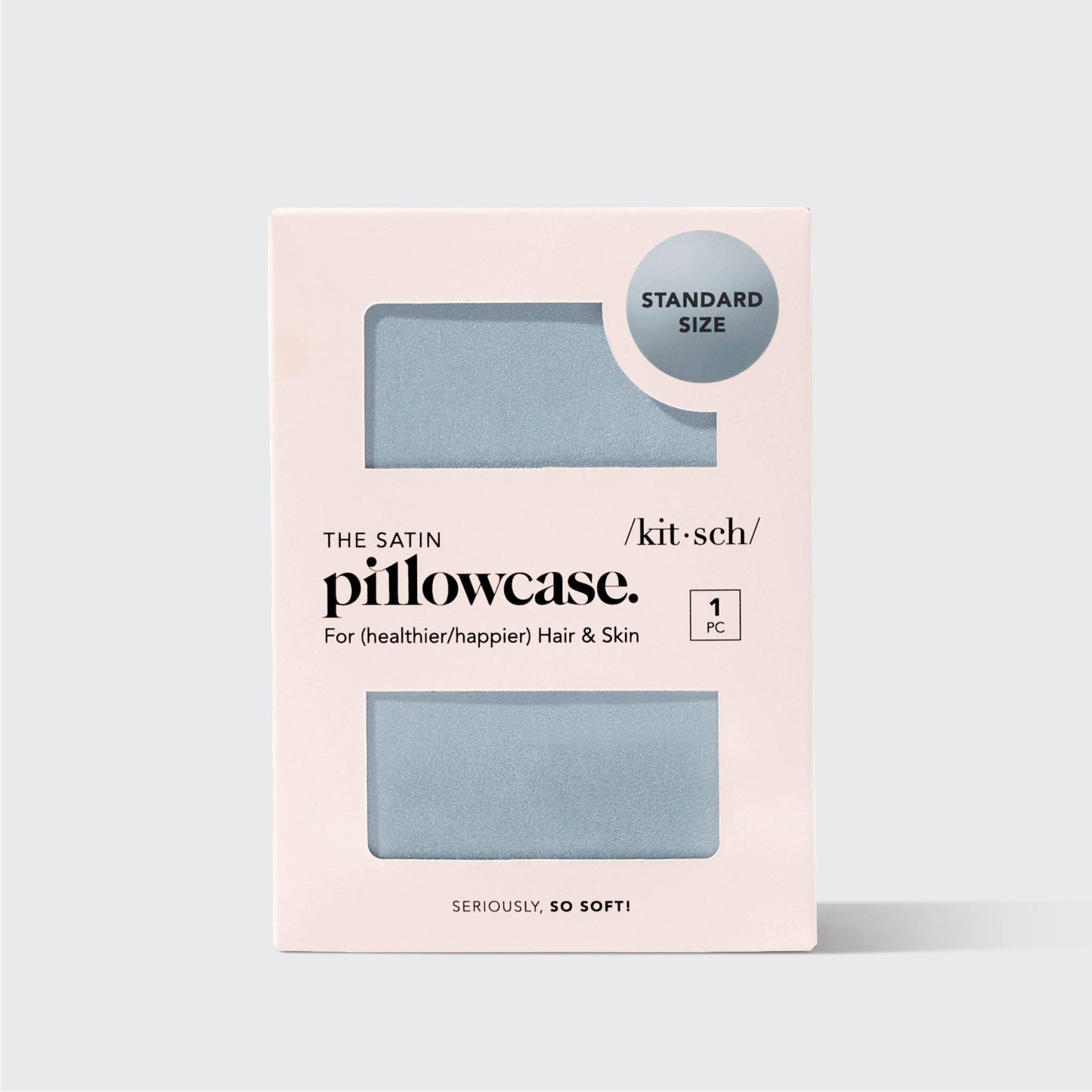 KITSCH Standard Satin Pillowcase - Haze Blue